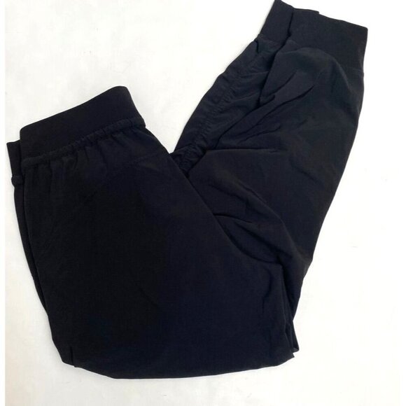 Athleta Ruched Black Attitude Joggers Pants Size 6 Dance Yoga Athleisure - Picture 5 of 8